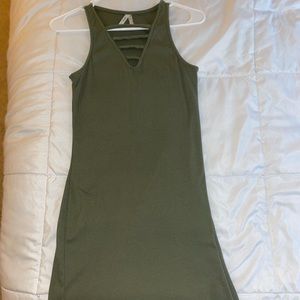 Green mini dress, super cute for summer time!